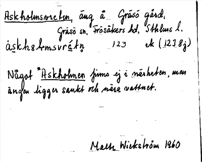 Bild på arkivkortet för arkivposten Askholmsvreten