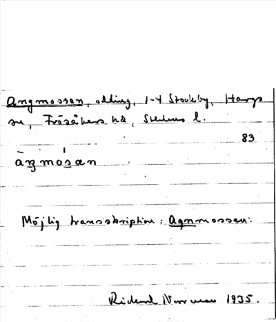 Bild på arkivkortet för arkivposten Angmossen