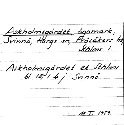 Bild på arkivkortet för arkivposten Askholmsgärdet