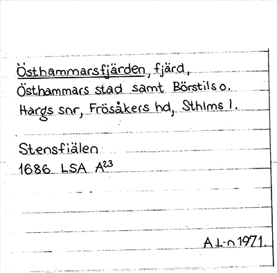 Bild på arkivkortet för arkivposten Östhammarsfjärden