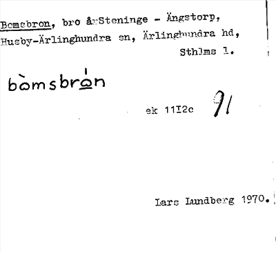 Bild på arkivkortet för arkivposten Bomsbron