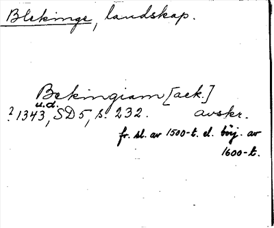 Bild på arkivkortet för arkivposten Bleinge
