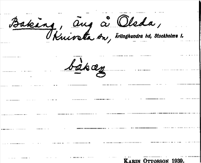 Bild på arkivkortet för arkivposten Bakäng