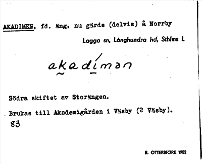 Bild på arkivkortet för arkivposten Akadimen