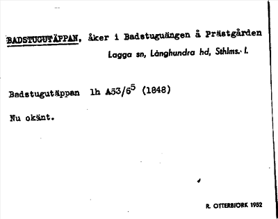Bild på arkivkortet för arkivposten Badstugutäppan