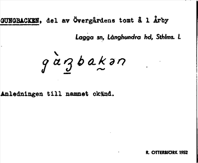 Bild på arkivkortet för arkivposten Gungbacken