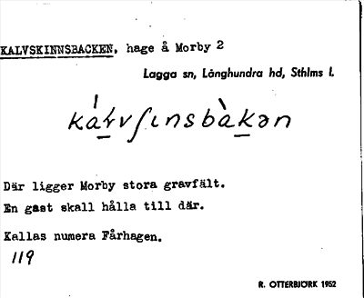Bild på arkivkortet för arkivposten Kalvskinnsbacken
