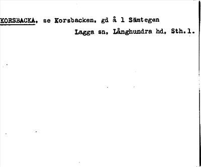 Bild på arkivkortet för arkivposten Korsbacka