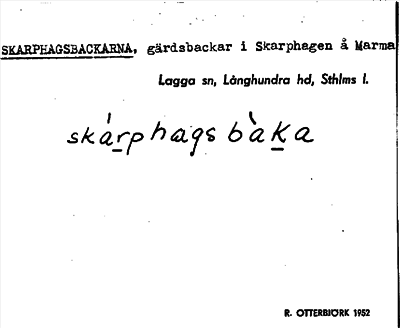 Bild på arkivkortet för arkivposten Skarphagsbackarna