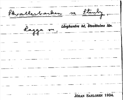 Bild på arkivkortet för arkivposten Skvallerbacken, se Stenby