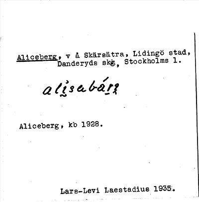 Bild på arkivkortet för arkivposten Aliceberg