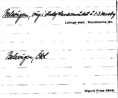 Bild på arkivkortet för arkivposten Belevägen
