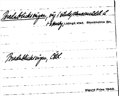 Bild på arkivkortet för arkivposten Bredablicksvägen