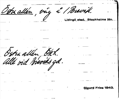 Bild på arkivkortet för arkivposten Östra allén