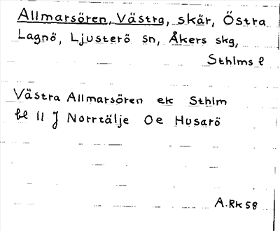 Bild på arkivkortet för arkivposten Allmarsören, Västra