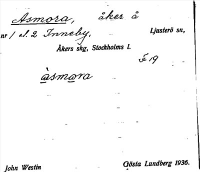 Bild på arkivkortet för arkivposten Asmora