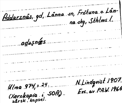Bild på arkivkortet för arkivposten Addarsnäs