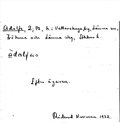 Bild på arkivkortet för arkivposten Adolfs