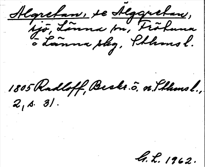 Bild på arkivkortet för arkivposten Algretan, se Älggretan
