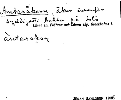 Bild på arkivkortet för arkivposten Antasåkern