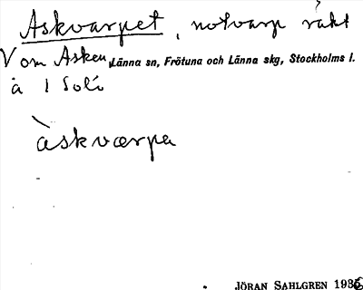 Bild på arkivkortet för arkivposten Askvarpet