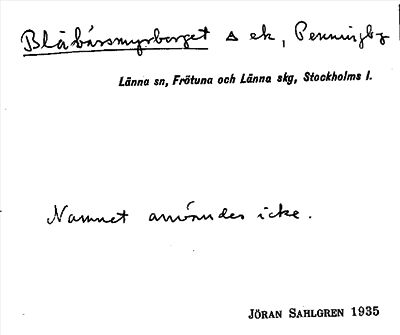 Bild på arkivkortet för arkivposten Blåbärsmyrberget