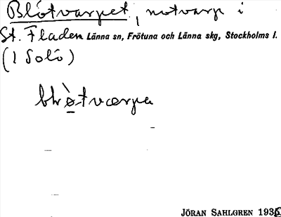 Bild på arkivkortet för arkivposten Blötvarpet