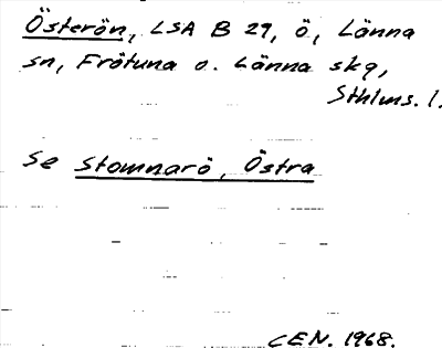 Bild på arkivkortet för arkivposten Österön, se Stomnarö, Östra