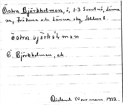 Bild på arkivkortet för arkivposten Östra Björkholmen