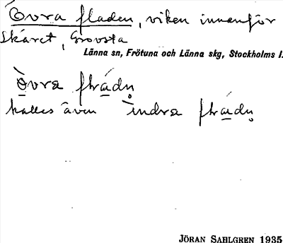 Bild på arkivkortet för arkivposten Övra fladen