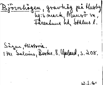 Bild på arkivkortet för arkivposten Björnhögen