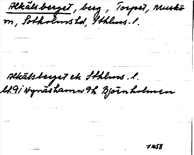 Bild på arkivkortet för arkivposten Alkälsberget