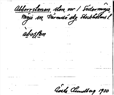 Bild på arkivkortet för arkivposten Abborrstenen
