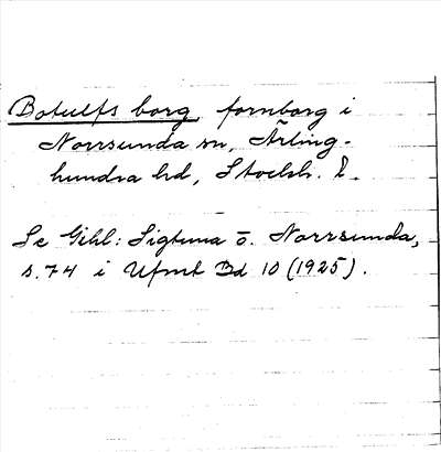 Bild på arkivkortet för arkivposten Botulfs borg