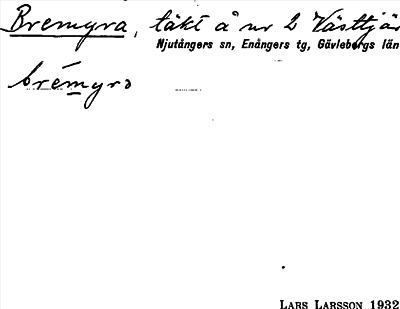 Bild på arkivkortet för arkivposten Bremyra