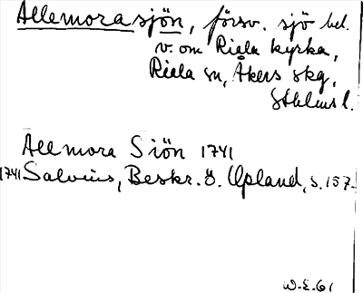 Bild på arkivkortet för arkivposten Allemorasjön