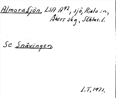 Bild på arkivkortet för arkivposten Almora Sjön, se Snävlingen