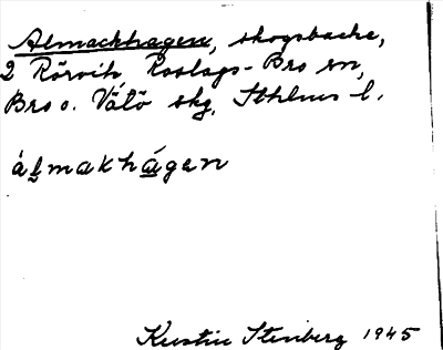 Bild på arkivkortet för arkivposten Almackhagen
