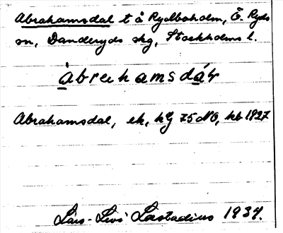 Bild på arkivkortet för arkivposten Abrahamsdal