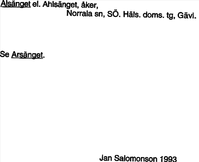 Bild på arkivkortet för arkivposten Alsänget, se Arsänget