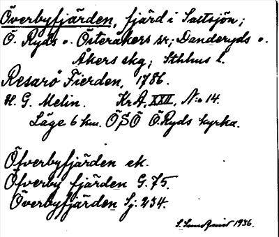 Bild på arkivkortet för arkivposten Överbyfjärden