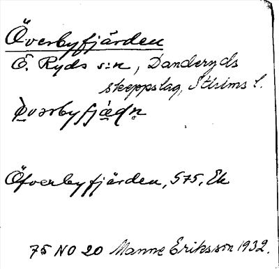 Bild på arkivkortet för arkivposten Överbyfjärden