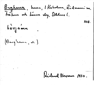 Bild på arkivkortet för arkivposten Berghamn