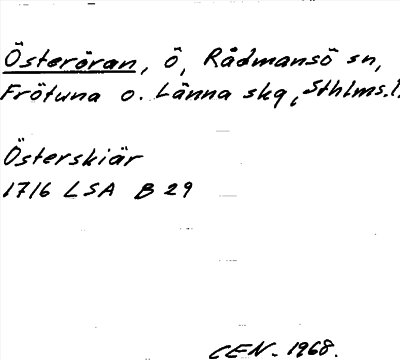 Bild på arkivkortet för arkivposten Österöran