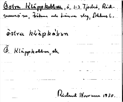 Bild på arkivkortet för arkivposten Östra Kläppkobben