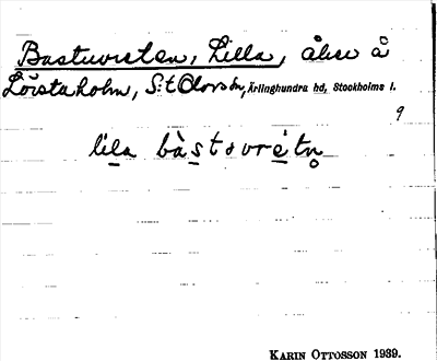 Bild på arkivkortet för arkivposten Bastuvreten, Lilla