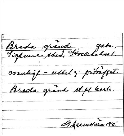 Bild på arkivkortet för arkivposten Breda gränd