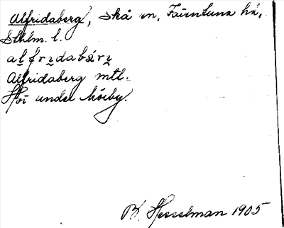 Bild på arkivkortet för arkivposten Alfridaberg