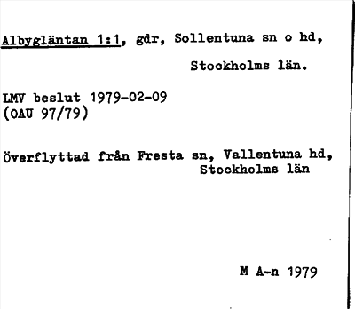 Bild på arkivkortet för arkivposten Albygläntan