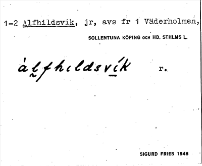 Bild på arkivkortet för arkivposten Alfhildsvik